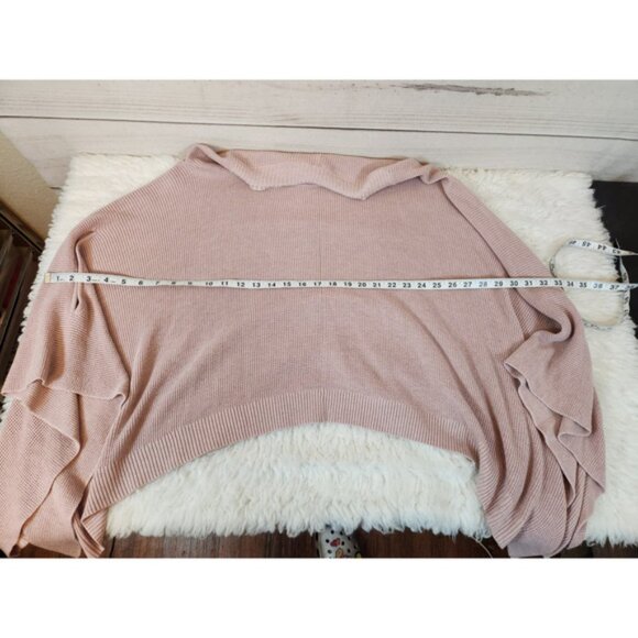 Lululemon Women's Pink Knit Kimono Sleeve Cape Poncho Pullover Sweater One Size‎ - Picture 5 of 6